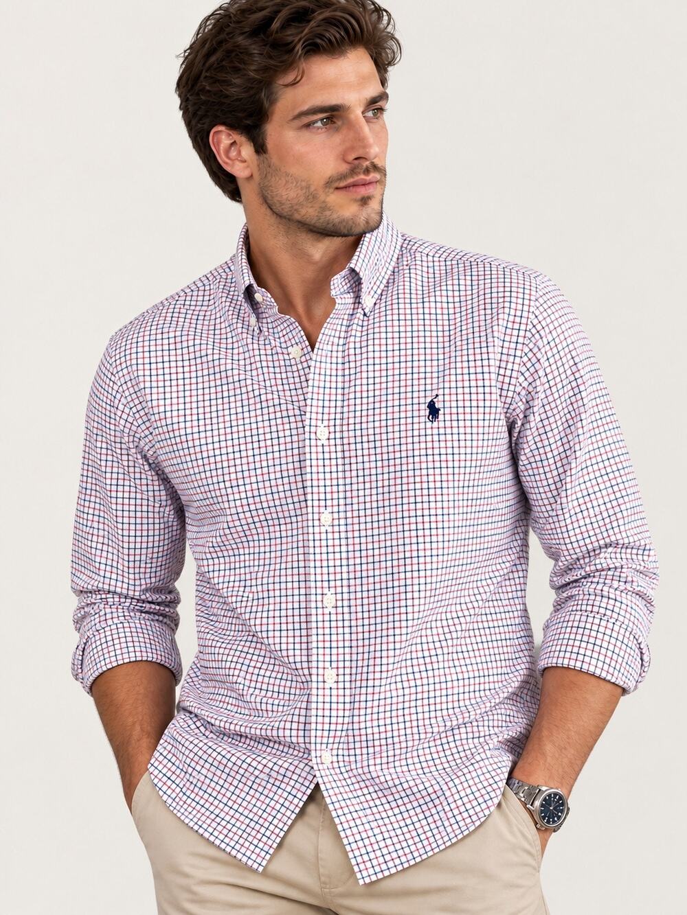 Ralph Lauren Men’s Slim Fit Check Button-Down Shirt – Size XL